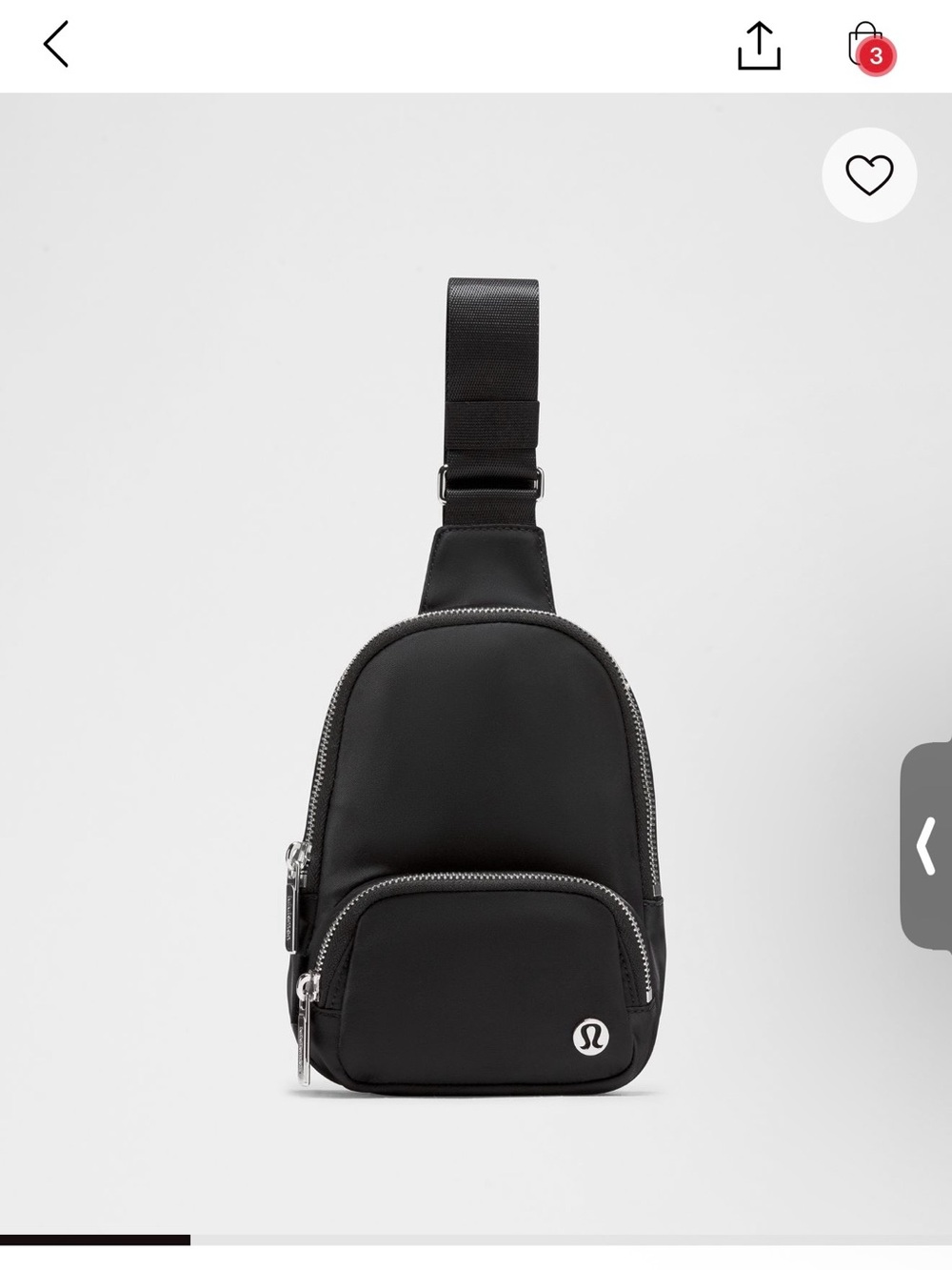 lululemon athletica Black Compact Sling Crossbody